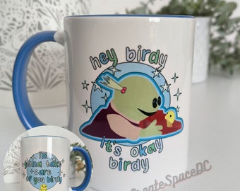 Blue It's okay birdy Mona Nanalan mug