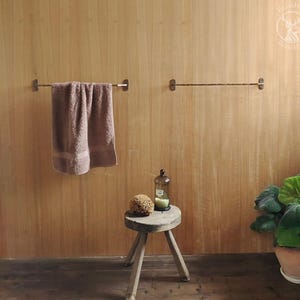 Vintage Towel Holder, Solid Brass Towel Rail, Handcrafted Towel Rack, Unlacquered Brass Wall Towel Rack for Bathroom ,Wall Mount Brass Bar