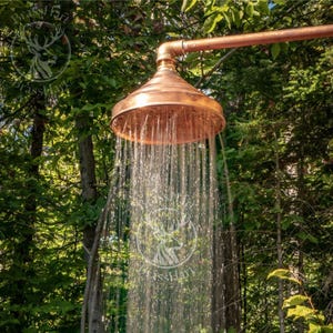Unlacquered copper showerhead, outdoor shower head, rain showerhead, copper showerhead, rainfall shower, showerhead
