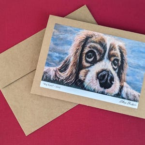 Blank Acryl Hund Kunst Grußkarte, Rahmen in der Lage, Geburtstag, Dankes-Karte, Housewarming, niedlicher Welpe, Welpen Kunst, Karten für jeden Anlass