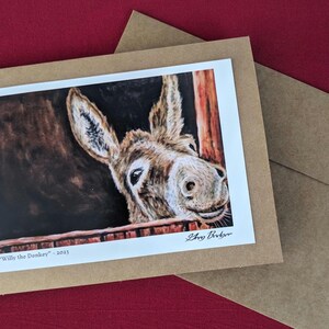 Leere Acryl Esel Kunst-Grußkarte, Rahmen in der Lage, Geburtstag, Dankes-Karte, Housewarming, Esel Kunst, lustiger Esel, Karten für jeden Anlass