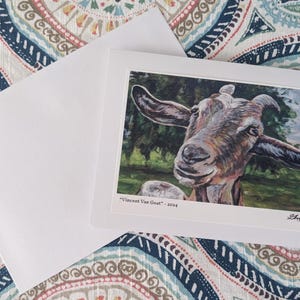 Blanco acryl wenskaart geit kunst, frame staat, verjaardag, Vaderdag, housewarming, kaarten voor alle gelegenheden, geitenkunst, boerderijkunst