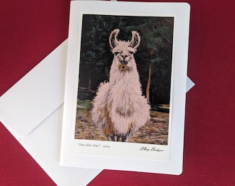 Blank Acrylic Alpaca Art Greeting Card, Frame able, Christmas cards, Halloween, Thanksgiving, Cards For All Occasion,  Alpaca Art, Farm Art