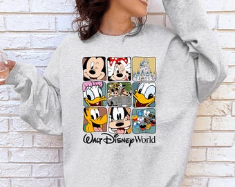 Retro Walt Disney Sweatshirt, Disneyworld Sweater, Disney Vacation Mickey And Friends Sweatshirt, Disneyland Retro Mickey and Friends Hoodie