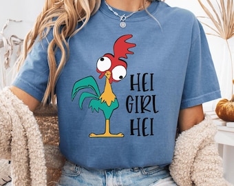 Comfort Colors® Hei Girl Hei Moana Shirt, Disney Princess Moana Shirt, Hei Hei The Rooster Shirt, Disney Vacation Shirt, Moana Friends Tee