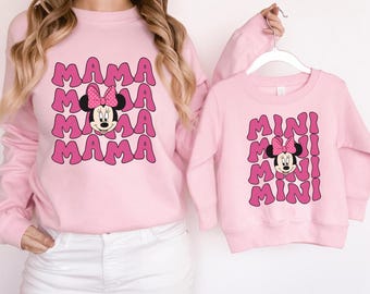 Minnie Mama Mini Sweatshirt, Minnie Mouse Mama Shirt, New Mom Gift Shirt, Baby and Mama Shirt, Disneyland Mom Sweatshirt, Mother Day Shirt