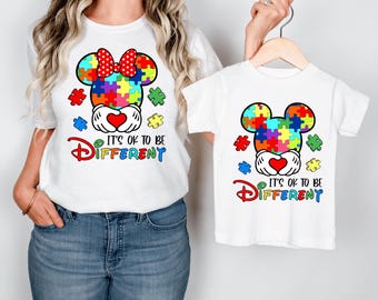Autism Awareness Disney Mickey Minnie Shirt, Kids Its Ok To Be Different Shirt, Autism Awareness Sweatshirt, Autism Toddler Sweatshirt