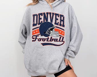 Retro Denver Football Crewneck Sweatshirt, Comfort Colors® Denver Football Retro Shirt, Denver Football Fans Gift Sweater, Sunday Football