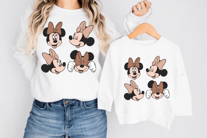 Disney Minnie Sweatshirt, Minnie Mouse Mom and Daughter Matching Sweatshirt, Girl Trip Shirt, Disneyland Besties Trip Shirt, Minnie Shirt image 1