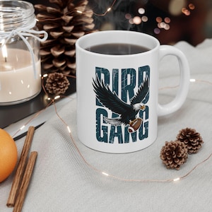 Philadelphia Bird Gang Ceramic Mug, Philly Thing Coffee Cup, Philadelphia Football Fan Gift, Eagle Design Mug, Gift For Him Her
