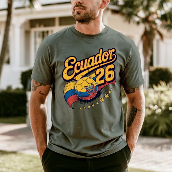 Comfort Colors® Ecuador Soccer Shirt, Garment Dyed Football Fan Tee, Vintage Ecuador Futbol Graphic Shirt, Adult Match Day Tee