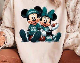 Disney Mickey Minnie Philadelphia Football Sweatshirt, Mickey and Minnie Philadelphia Bird Gang Sweatshirt, Philadelphia Football Shirt