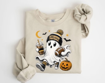 Pittsburgh Football Ghost Sweatshirt, Halloween Football Shirt, Spooky Game Day Tee, Cute Ghost Football Fan Shirt, Fall Sports Tee