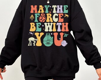 Retro May The Fourth Be With You Sweatshirt, Millennium Falcon Shirt, Disney Star War Sweatshirt, Star War Unisex Shirt, Star War Sweatshirt