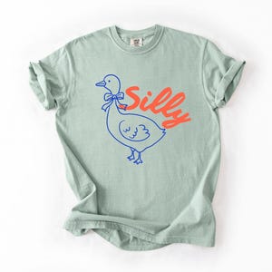 Comfort Colors® Silly Goose Shirt, Funny Goose Tee, Comfort Colors Cute Animal Shirt, Funny Graphic Tee, Trendy Aesthetic Shirt, Gift Idea image 1