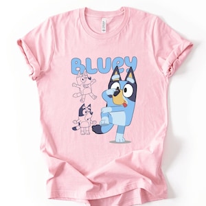 Funny Blue Dog Shirt or Sweatshirt – Blue Dog Inspired Custom Gift – Cute Cartoon Family Matching Tee – Birthday, Dad Joke, or Meme Style