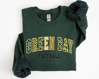 Green Bay Football Sweatshirt, Green Bay Game Day Sweatshirt or Hoodie, Retro Wisconsin Football Fan Gift, Sunday Tailgate Tee