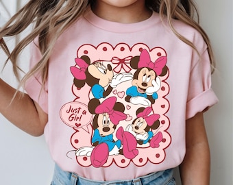 Disney Minnie Shirt, Minnie Mouse Just A Girl Sweatshirt, Disney Besties Shirt, Minnie Girls Sweater, Disney Minnie Just a Girl Trip Shirt