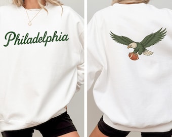 Philadelphia Bird Gang Front Back Sweatshirt, Vintage Philly Football Game Day Fan Shirt, Sunday Football Sweatshirt or Hoodie