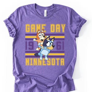 Minnesota Football Shirt – Blue Dog and Bingo Game Day Tee – Kids Tailgate Sweatshirt – Purple and Gold Family Outfit – Minnesota Fan Shirt