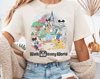 Retro Walt Disneyworld Shirt, Vintage Disneyworld Shirt, Mickey And Friends Sweatshirt, Retro Disney Tee, Disneyland 2025 Family Trip Shirt