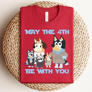 May The 4th Be With You T-shirt, Galaxy Wars Shirt, Blue Star Dog May 4th Shirt, Galaxy Family Trip Shirts,  May The 4th Blue Dog Sweatshirt