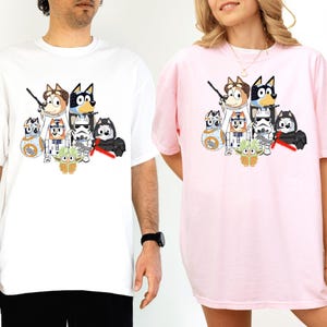 Blue Dog Star Shirt Wars, Blue Dog Trendy Shirt, Cartoon Character Shirt, Blue Toddler T-Shirt, Adult Cartoon Shirt, Funny Family Sweathirt
