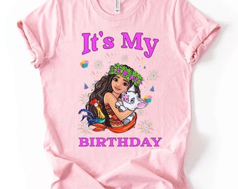 Moana It’s My Birthday Shirt and Sweatshirt - Moana Princess Birthday Outfit for Girls - Tropical Theme Party Tee for Toddlers