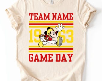 Customize All Team Football Mickey Shirt - Personalized Team Name Tee - Game Day Mickey Mouse Sweathirt - Custom Disney Sports Fan Shirt