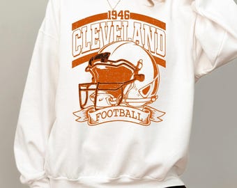 Cleveland Football Sweatshirt, 1946 Vintage Retro T-Shirt, Distressed Game Day Cleveland Hoodie, Cleveland Sports Fan Top