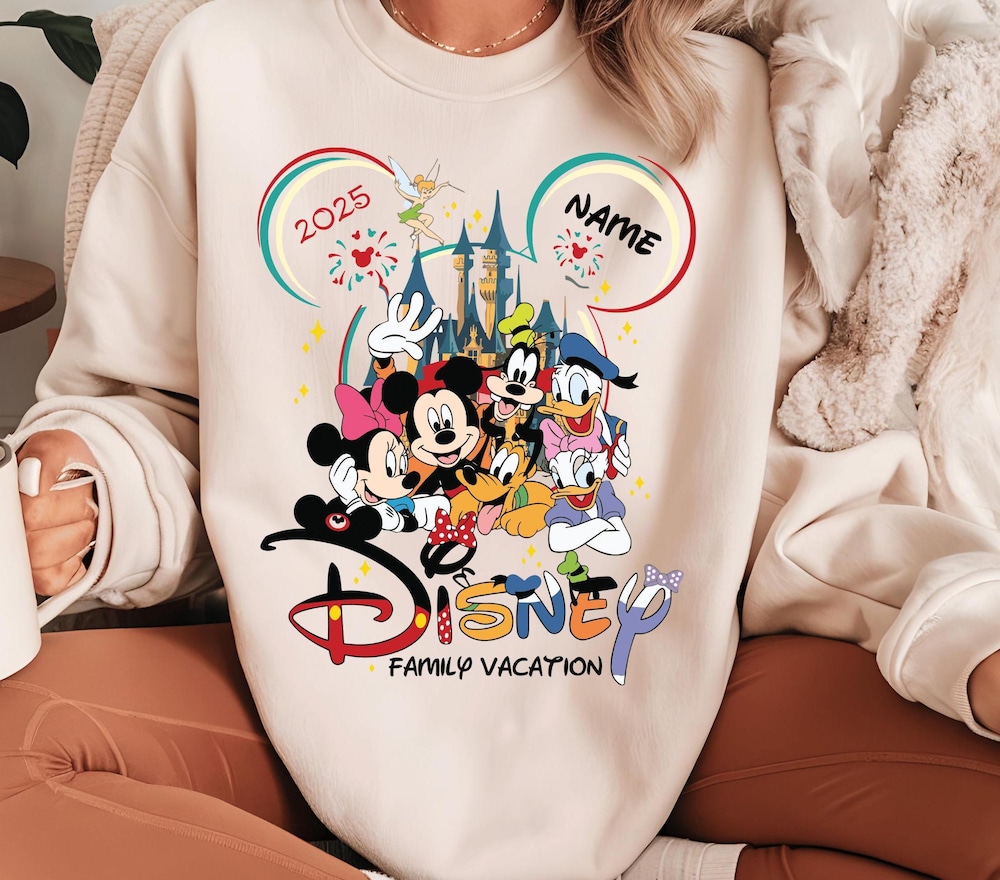 Personalized Disney Family Trip Sweatshirt 2025, Disneyland Trip Sweatshirt, Disneyworld Family Vacation Sweater, Disney 2025 Trip Shirt