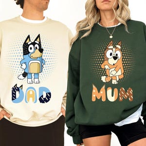 Blue Dog Family Sweatshirt, Blue Mom Shirt, Blue Dad Shirt, Blue Dog Birthday Party Shirt, Blue Era Shirt, Blue Dog Cartoon Shirt