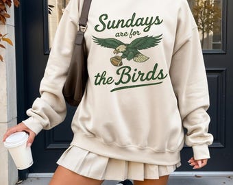 Vintage Philadelphia Football Sweatshirt, Sundays Are For The Birds Sweater, Retro Game Day Distressed Sports Philadelphia Hoodie Sweatshirt