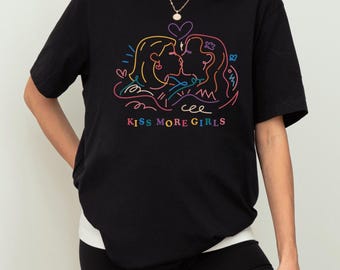 LGBTQ Shirt, Kiss More Girls Shirt, Gay Pride Shirt, Lesbian Shirt, LGBT Lesbian Shirt, Lesbian Sweater, Queer Girls Tee, Pride Shirt Women