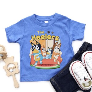 Blue Dog The Heelers Kids Shirt, Blue Dog Family T-shirt, Bingo Mom Dad Cartoon Shirt, Adult Unisex Blue Dog Lover Trip Shirt and Sweatshirt