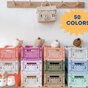 50 Colors SMALL Collapsible Stackable Storage Crates for Home Decor, Classroom, Game Room Organization, Party Favor Box, Fun Gift Basket