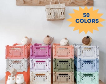 50 Colors SMALL Collapsible Stackable Storage Crates for Home Decor, Classroom, Game Room Organization, Party Favor Box, Fun Gift Basket