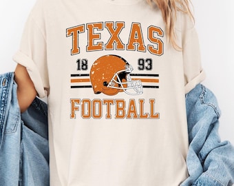 Retro Texas Football Shirt and Sweathirt, Vintage College Game Day Tee, Western Southern Style Crew