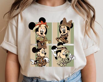 Safari Minnie Shirt – Animal Kingdom Family Trip Tee – Leopard Bow Disney-Inspired T-Shirt – Matching Vacation Outfits for Women & Kids