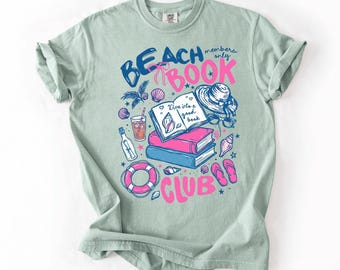 Comfort Colors® Beach Book Club Shirt, Comfort Colors Summer Reading Shirt, Book Lover Gift, Vacation Reader Shirt, Coastal Aesthetic Tee