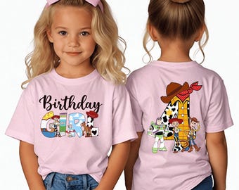 Toy Story Birthday Shirt for Girl or Boy –Toy Story Custom Age Tee – Buzz, Woody, Jessie Inspired Birthday Outfit – Personalized Party Top