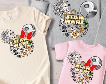 Star Wars Matching Mickey or Minnie Shirt, Star Wars T-Shirt, Star Wars Mickey Sweatshirt, Family Trip Matching Star Wars Shirt & Sweatshirt