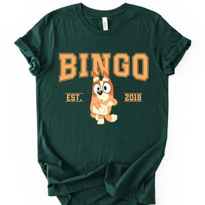 Bingo Lover Est. 2018 Shirt – Cute Blue Dog Bingo Fan Tee – Matching Sweatshirt Gift for Bingo Fans – Cartoon Style Kids Top