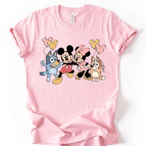 Blue Dog Mickey Minnie Shirt – Summer Cartoon Family Tee – Cute Characters Shirt – Birthday Gift for Kids – Magical Friends Sweatshirt