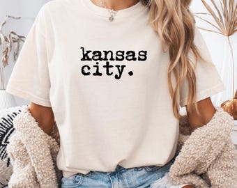 Comfort Colors® Minimalist Kansas City Football Shirt | Game Day Outfit | KC Football Fan Shirt | Retro Sport Aesthetic | Tailgate Style