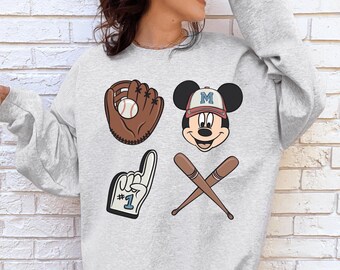 Disney Mickey Baseball Shirt, Comfort Colors Disney Baseball Tee, Baseball Game Day Sweatshirt, Baseball Mom Fan Shirt, Mickey Baseball Gift