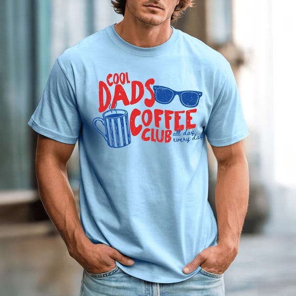 Comfort Colors® Cool Dads Coffee Club Shirt, Funny Dad Coffee Tee, Coffee Lover Dad Shirt, Retro Coffee Graphic Tee, Gift for Dad
