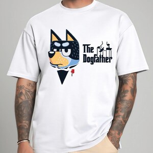 Blue Dog Father Shirt – Funny Dad T-Shirt – Blue Cartoon Dog Father’s Day Gift – Cool Dad Tee from Kids – Dad and Me Matching Tee
