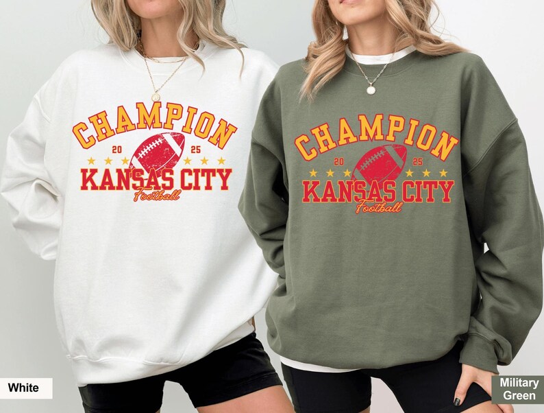 Champion Kansas City Football Sweatshirt, Trendy Kansas City Fan Sweater, Champs Football Crewneck, Kansas City Fan Sweatshirt and Hoodie image 4