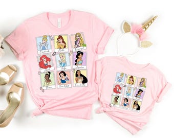 Disney Princess Polaroid Shirt & Sweatshirt, Retro Disney Princess Shirt, Disney Birthday Sweatshirt and Tee, Disney Vacation Kids Sweater